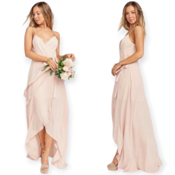 Show Me Your Mumu Dusty Rose Pink Long Maxi Bridesmaid Wedding Dress SZ Large - Picture 1 of 9